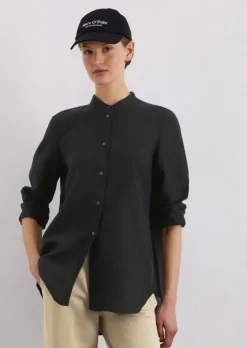 A-Shape-Leinenbluse regular aus leichter Qualität
