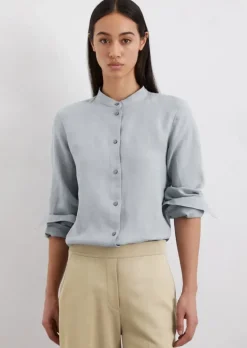 A-Shape-Leinenbluse regular aus leichter Qualität