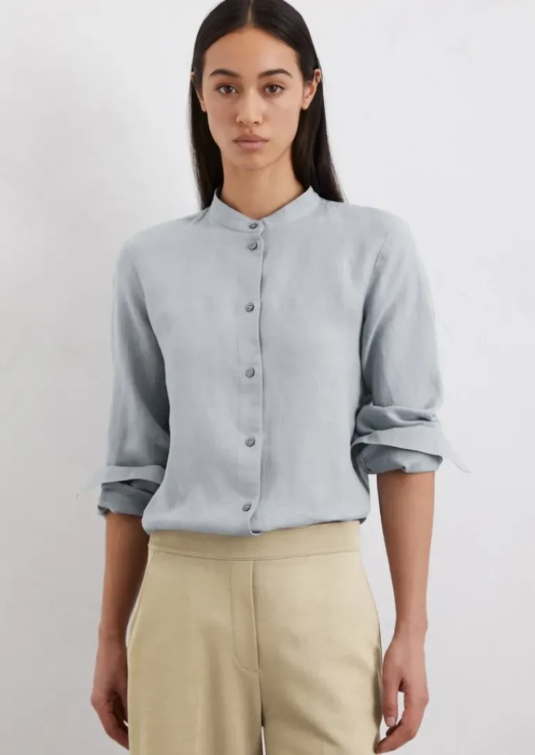 A-Shape-Leinenbluse regular aus leichter Qualität