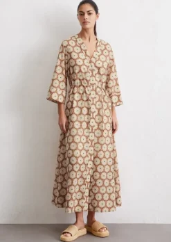 Ausgestelltes Maxikleid aus leichtem Baumwoll-Voile