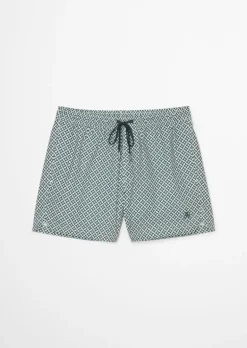 Badeshorts mit lässigem Allover-Print