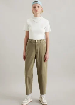 Barrel Pants cropped aus Organic Cotton Lyocell Stretch Twill