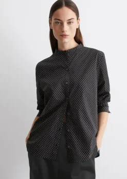 Bedruckte Bluse regular aus Light Papertouch-Popeline