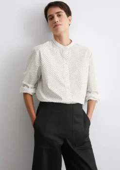 Bedruckte Bluse regular aus Light Papertouch-Popeline