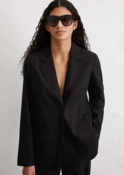 Blazer regular aus Leinen-Viskose-Stretch