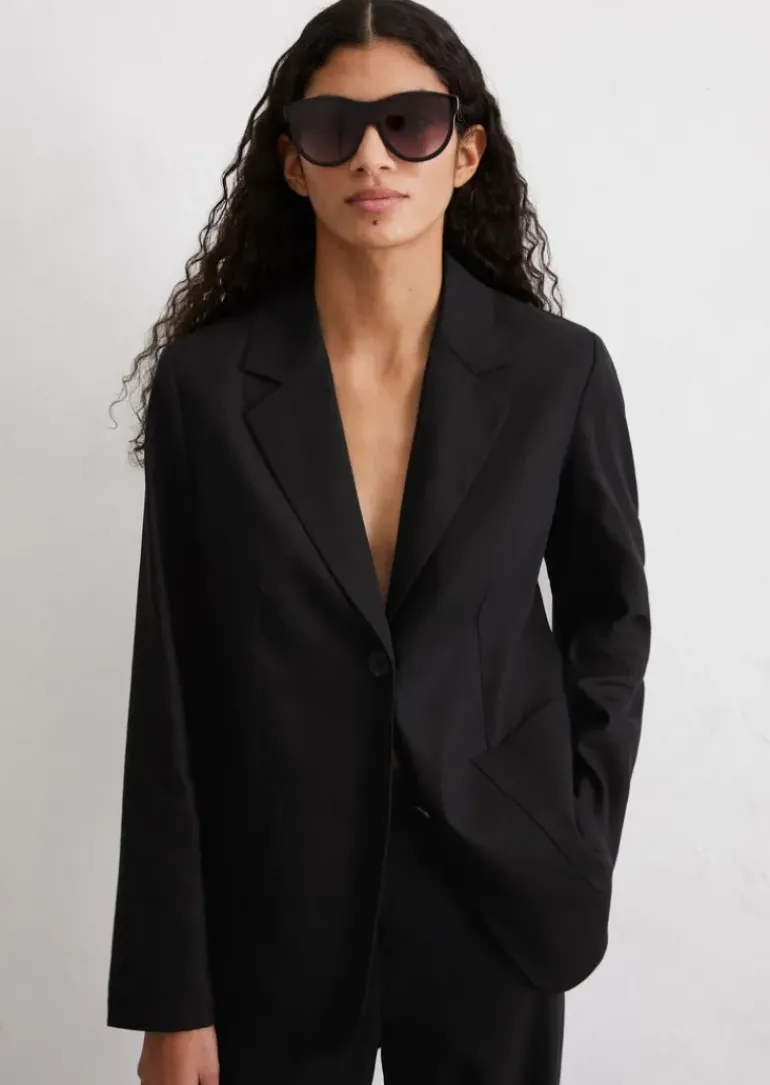 Blazer regular aus Leinen-Viskose-Stretch