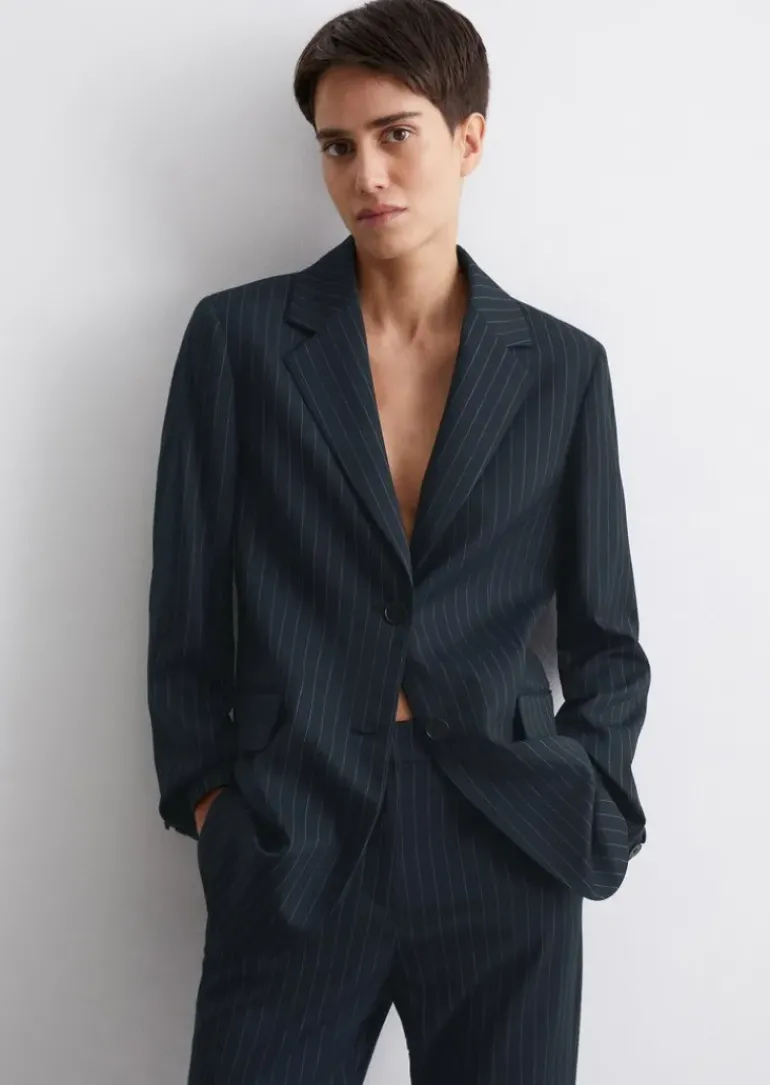 Blazer relaxed mit Nadelstreifen