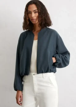Blouson cropped aus TENCEL™ Lyocell-Leinen-Mix