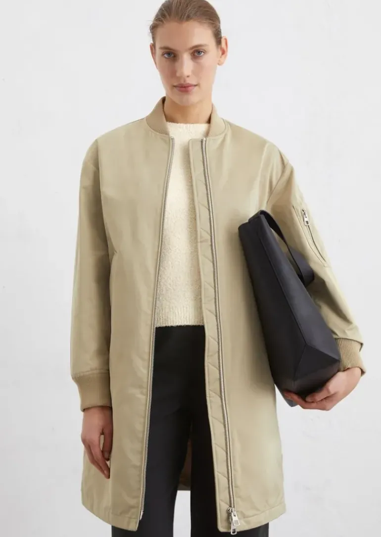 Blouson-Mantel im Aviator-Stil regular aus recyceltem Polyester-Twill