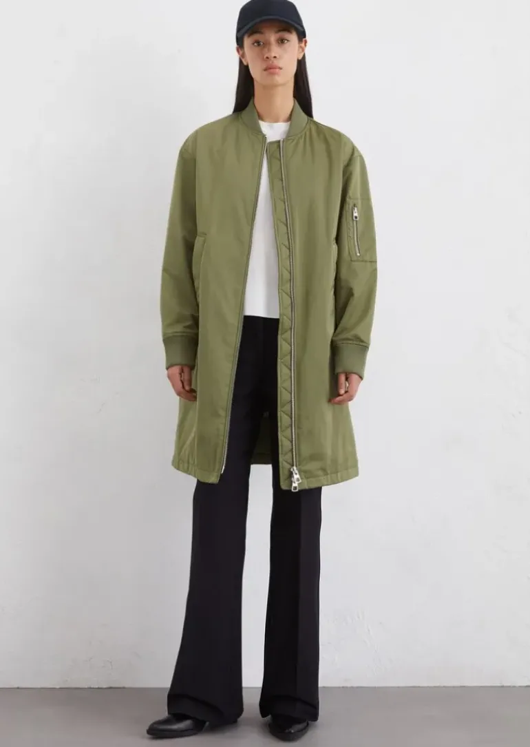 Blouson-Mantel im Aviator-Stil regular aus recyceltem Polyester-Twill