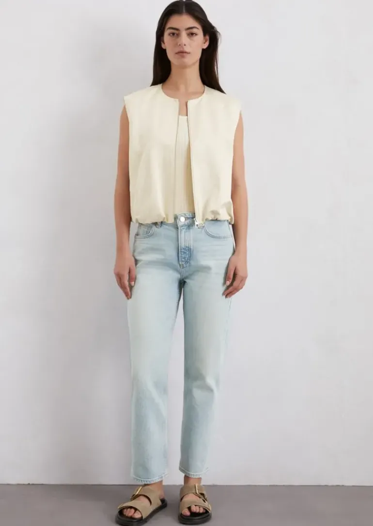 Blouson-Weste relaxed cropped aus Organic Cotton-Mix