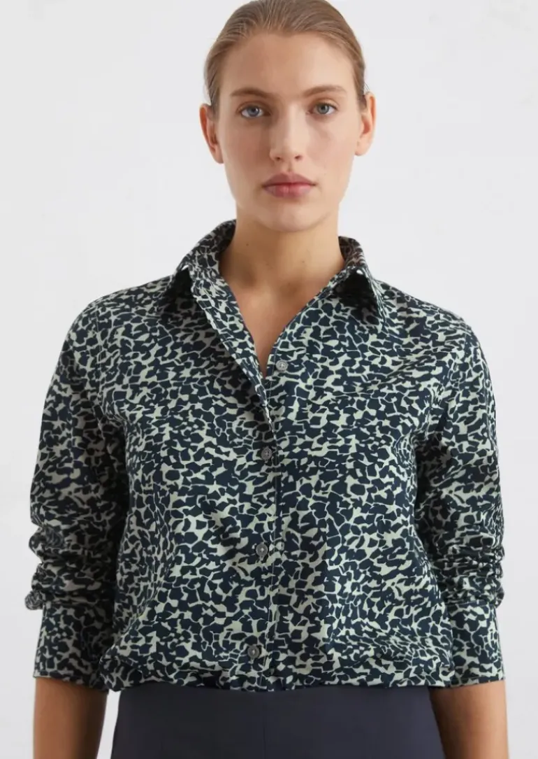 Bluse A-Shape aus Papertouch-Popeline