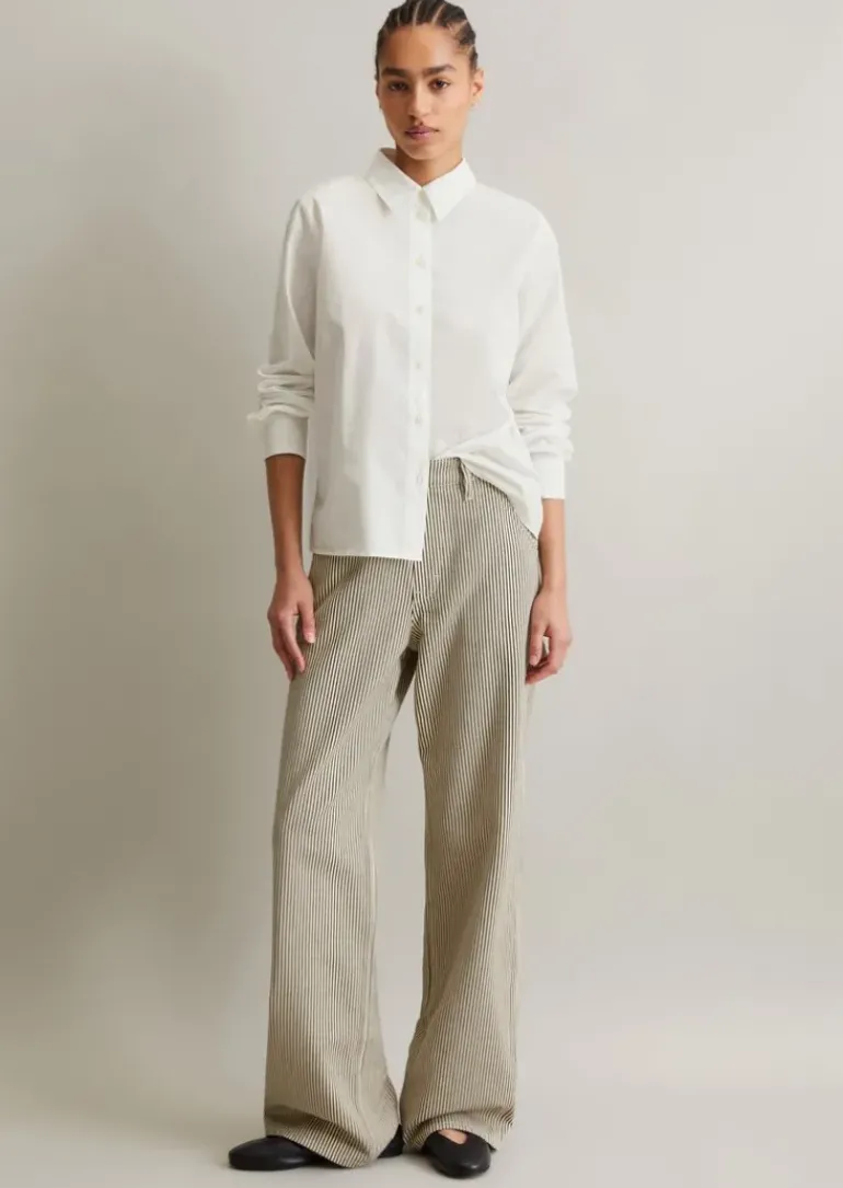Bluse mit Falten-Detail regular aus reiner Bio-Baumwolle