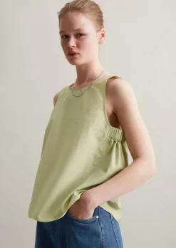 Blusen-Top regular cropped aus Organic-Cotton-Mix