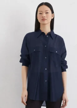 Bluse oversized aus TENCEL™ Lyocell-Mix