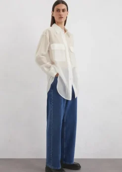 Bluse oversized aus TENCEL™ Lyocell-Mix