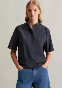 Bluse regular aus Papertouch Popeline