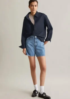 Bluse relaxed aus Leinen-Baumwolle-Mix