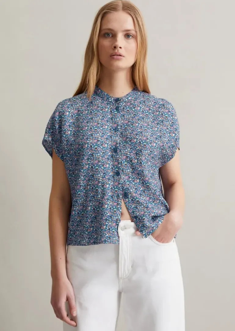 Bluse relaxed cropped aus LENZING™ ECOVERO™