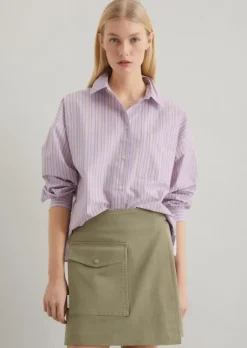 Bluse relaxed mit garngefärbten Streifen
