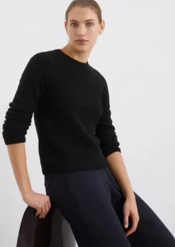 Bouclé-Pullover slim aus Organic Cotton-Mix