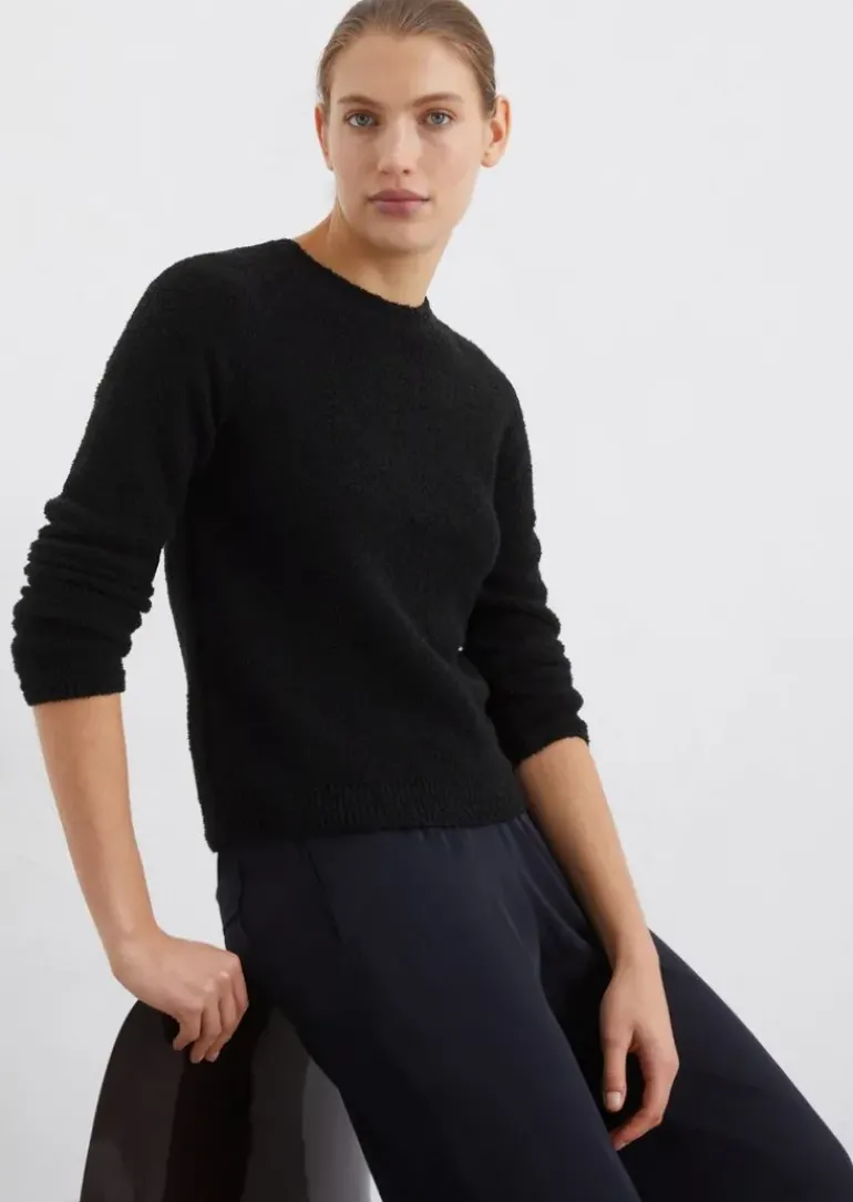 Bouclé-Pullover slim aus Organic Cotton-Mix