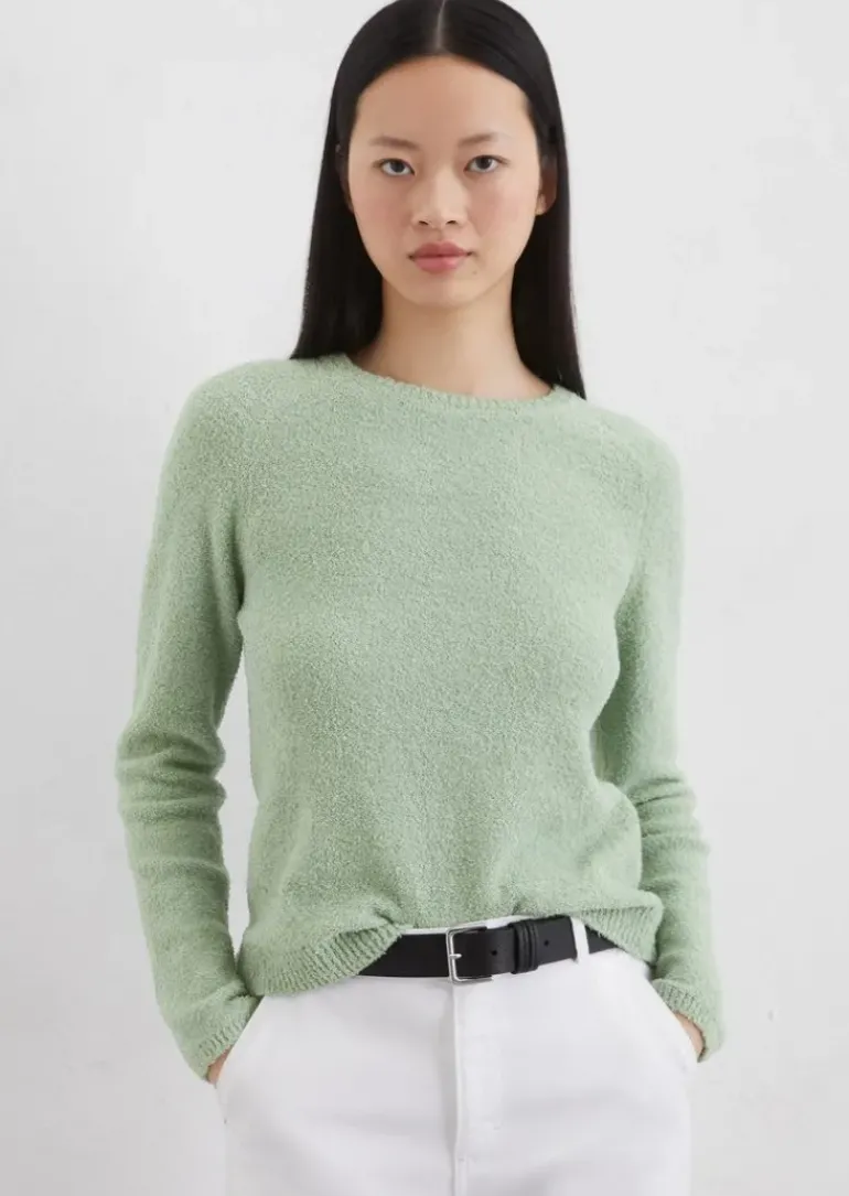 Bouclé-Pullover slim aus Organic Cotton-Mix
