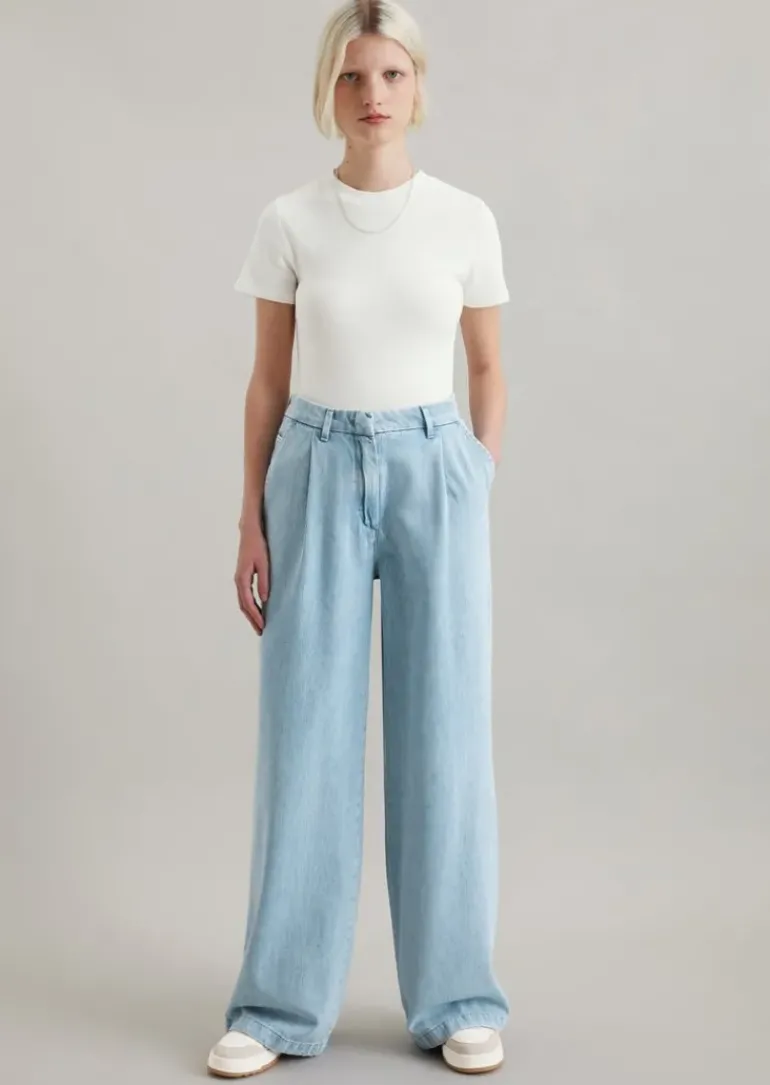 Bundfalten-Jeans wide made with Orange Fiber