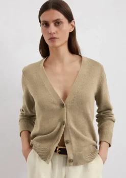 Cardigan relaxed aus Organic Cotton-Leinen-Mix