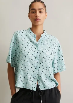 Crop-Bluse relaxed aus LENZING™ ECOVERO™