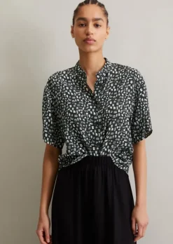 Crop-Bluse relaxed aus LENZING™ ECOVERO™