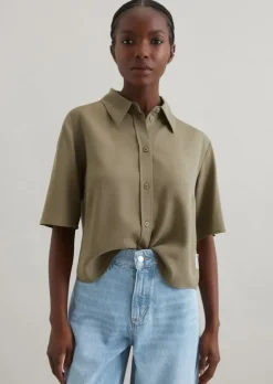 Crop-Bluse relaxed aus TENCEL™ Lyocell