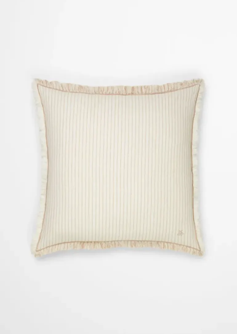 Dekokissen Model Fine Stripe aus Bio-Baumwolle und Leinen
