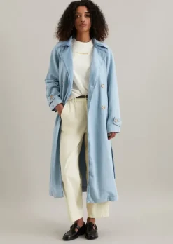Denim-Trenchcoat relaxed made with Orange Fiber