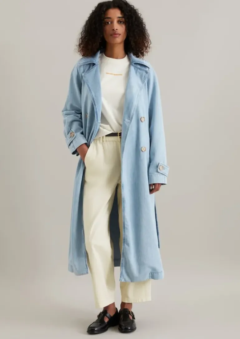Denim-Trenchcoat relaxed made with Orange Fiber