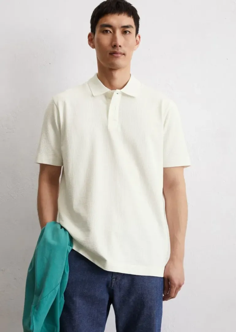 DfC Poloshirt Seersucker regular aus Bio-Baumwoll-Mix