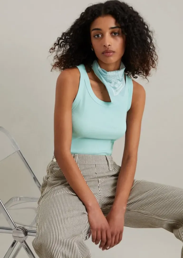 DfC Ripp-Tanktop slim aus Bio-Baumwoll-Stretchjersey