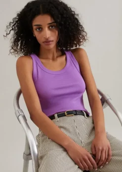 DfC Ripp-Tanktop slim aus Bio-Baumwoll-Stretchjersey