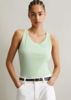 DfC Ripp-Tanktop slim aus Bio-Baumwoll-Stretchjersey