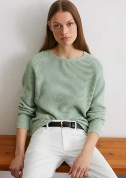 DfC-Rundhals-Strickpullover loose aus Heavy-Weight-Organic-Cotton