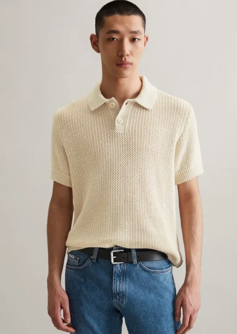 DfC Strick-Poloshirt loose aus reiner Bio-Baumwolle
