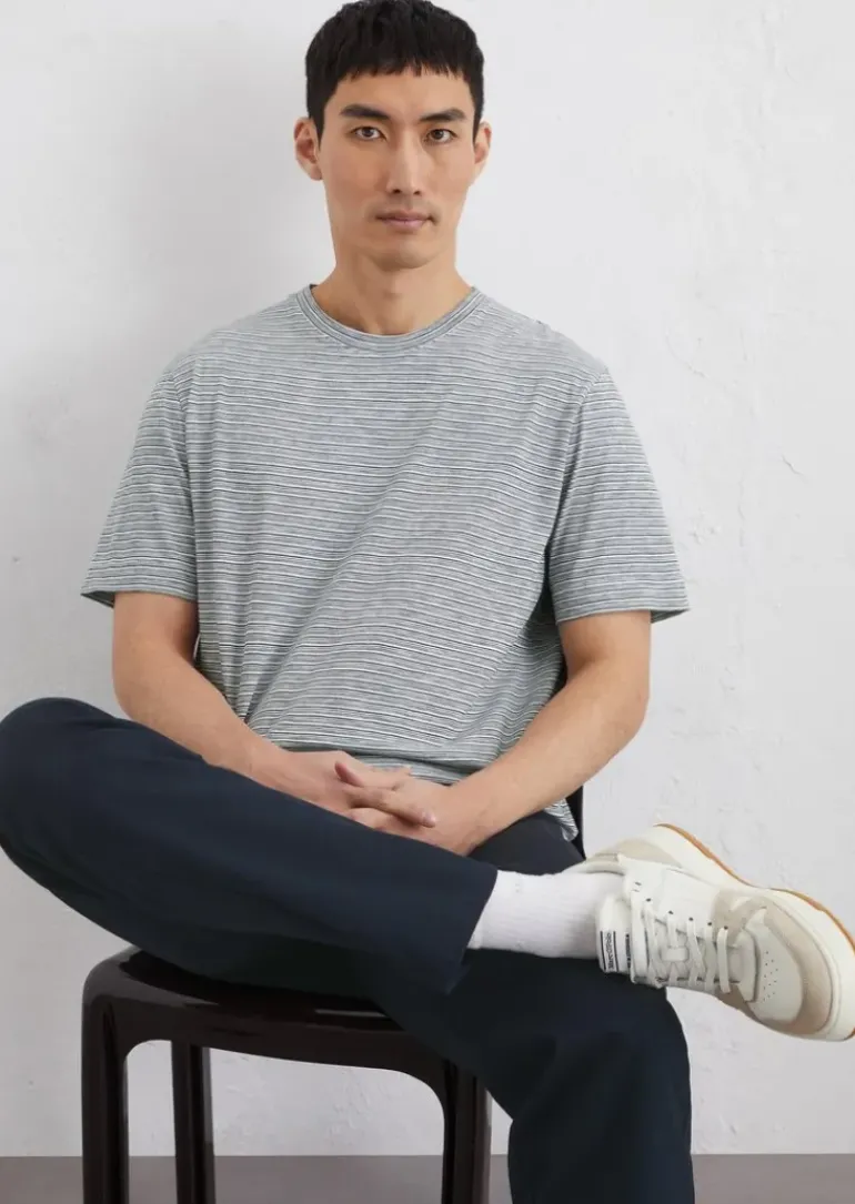 DfC T-Shirt regular aus gestreiftem Single-Slub-Jersey
