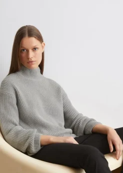 DfC Turtleneck-Strickpullover loose aus Heavy Weight Cotton