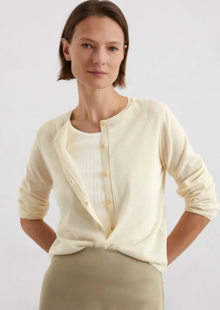 Feinstrick-Cardigan regular aus Organic Cotton-Mix
