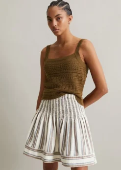 Gestreifter Minirock flared aus reinem Organic Cotton