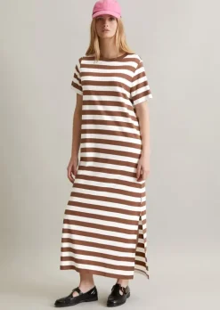Gestreiftes T-Shirt-Kleid relaxed aus LENZING™ ECOVERO™