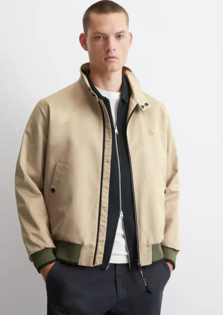 Harrington-Jacke regular aus wasserabweisendem Micro-Canvas