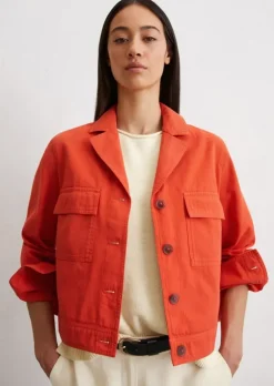 Indoor-Jacke regular aus Organic-Cotton-Leinen-Mix