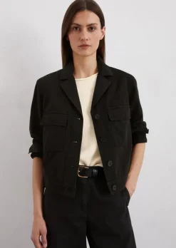 Indoor-Jacke regular aus Organic-Cotton-Leinen-Mix