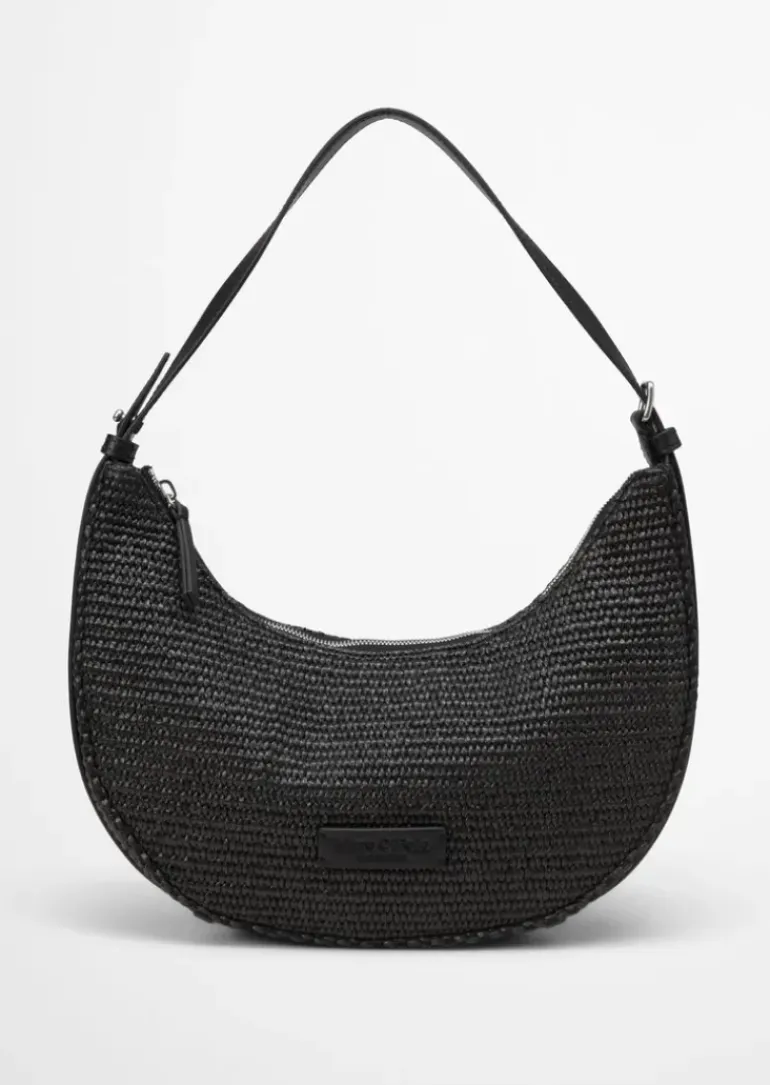 2in1 Umhängetasche small in Raffia-Bast-Optik